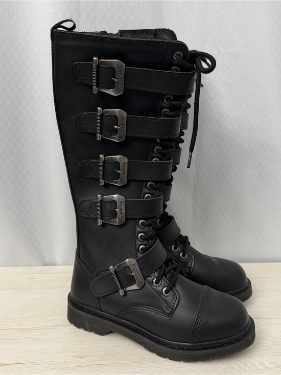 Demonia Shoes - Demonia Bolt-425 Black Vegan Leather Combat Boots Womens Size 9 Punk Grunge